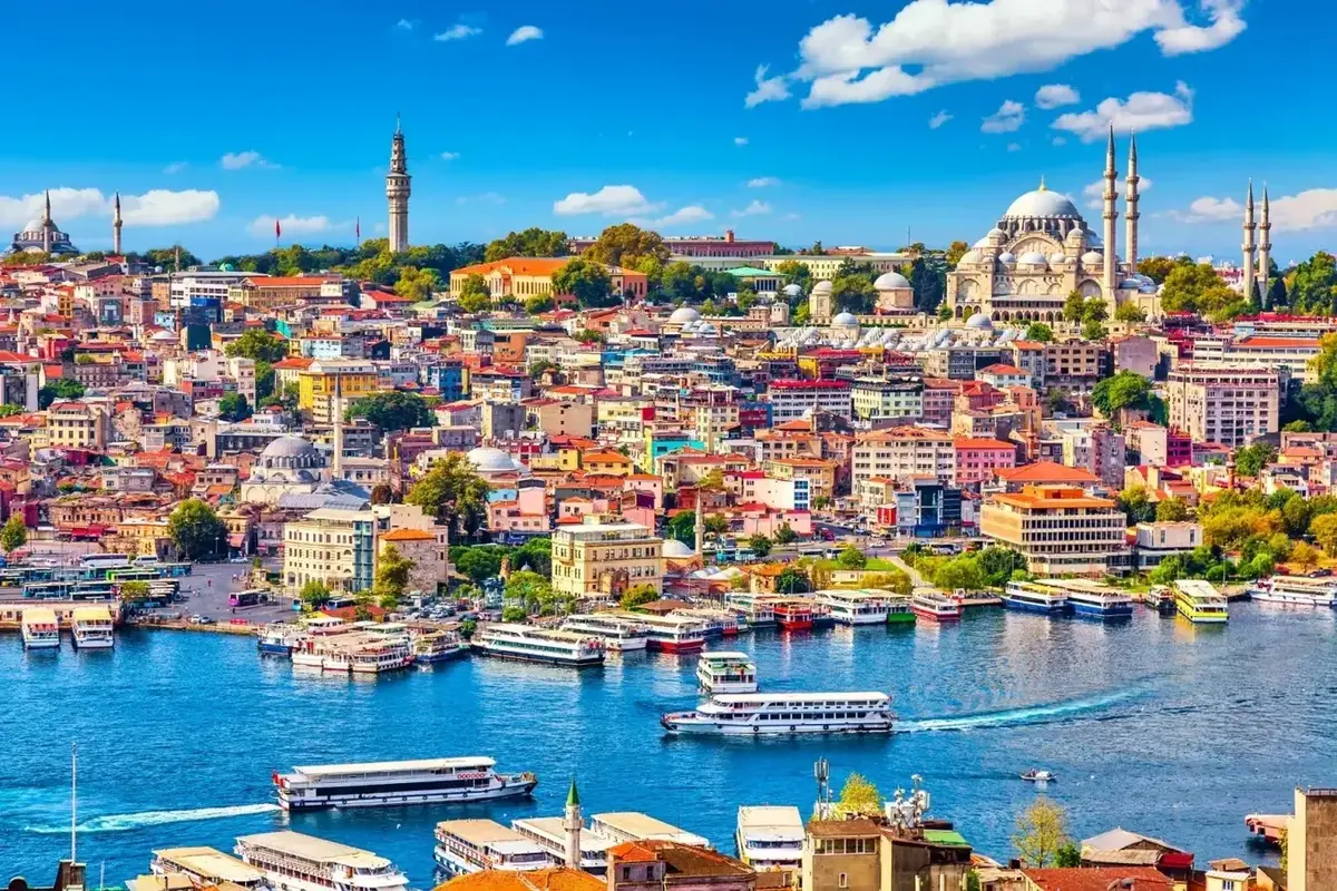 Istanbul skyline and Bosphorus, Turkey