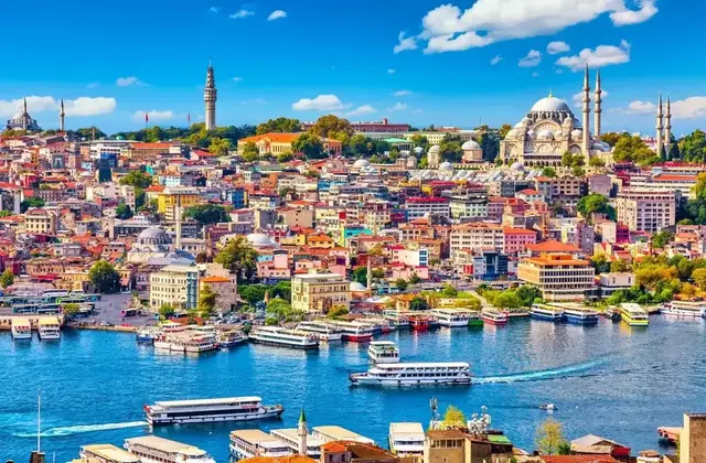 Istanbul skyline and Bosphorus, Turkey