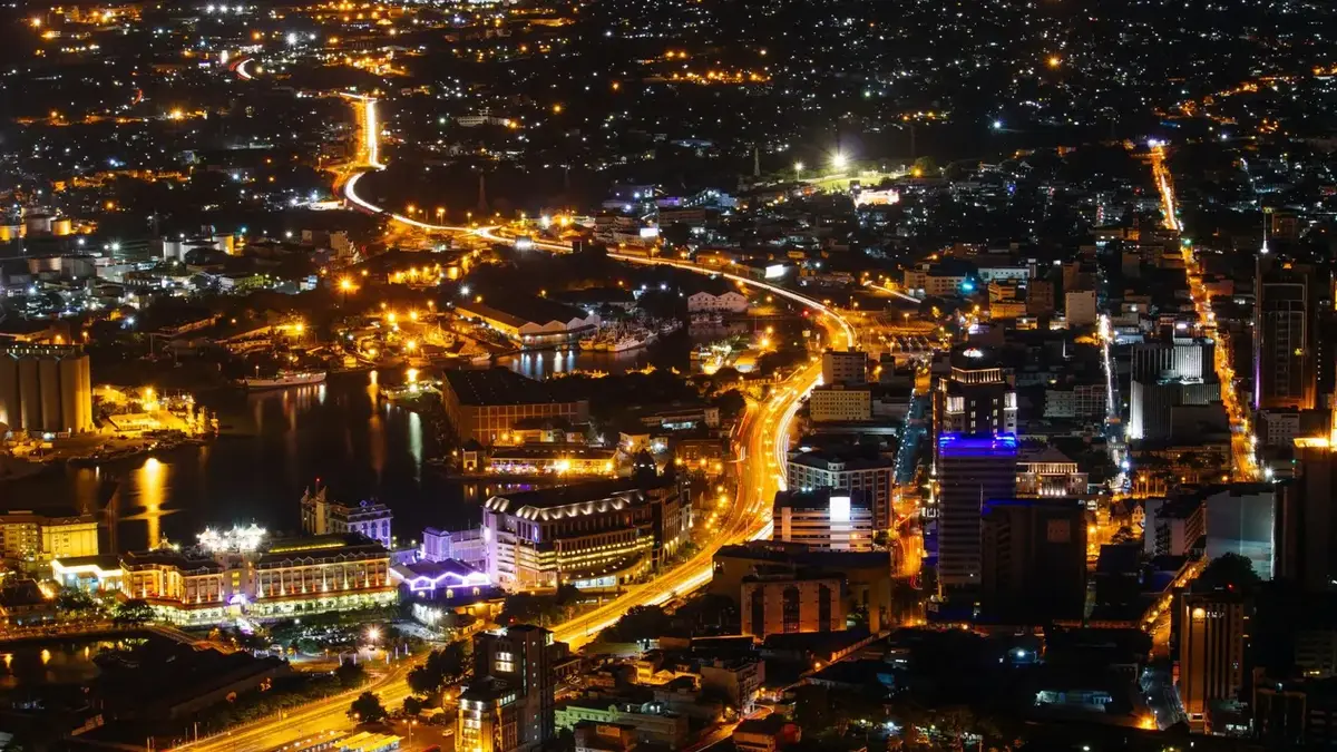 Port Louis, Mauritius at night